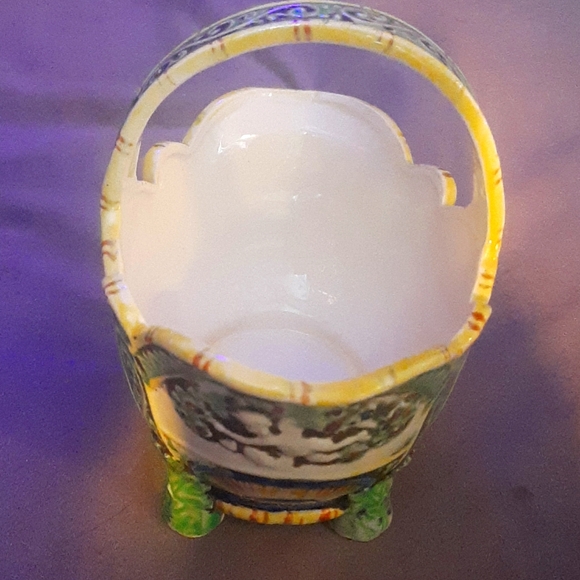 1930s ceramic Maruhon Ware flower basket - Picture 2 of 4